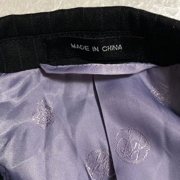 Sean john fine tailored mens 3 button blazer black pinstripe 44S sport coat wool - Picture 12 of 14